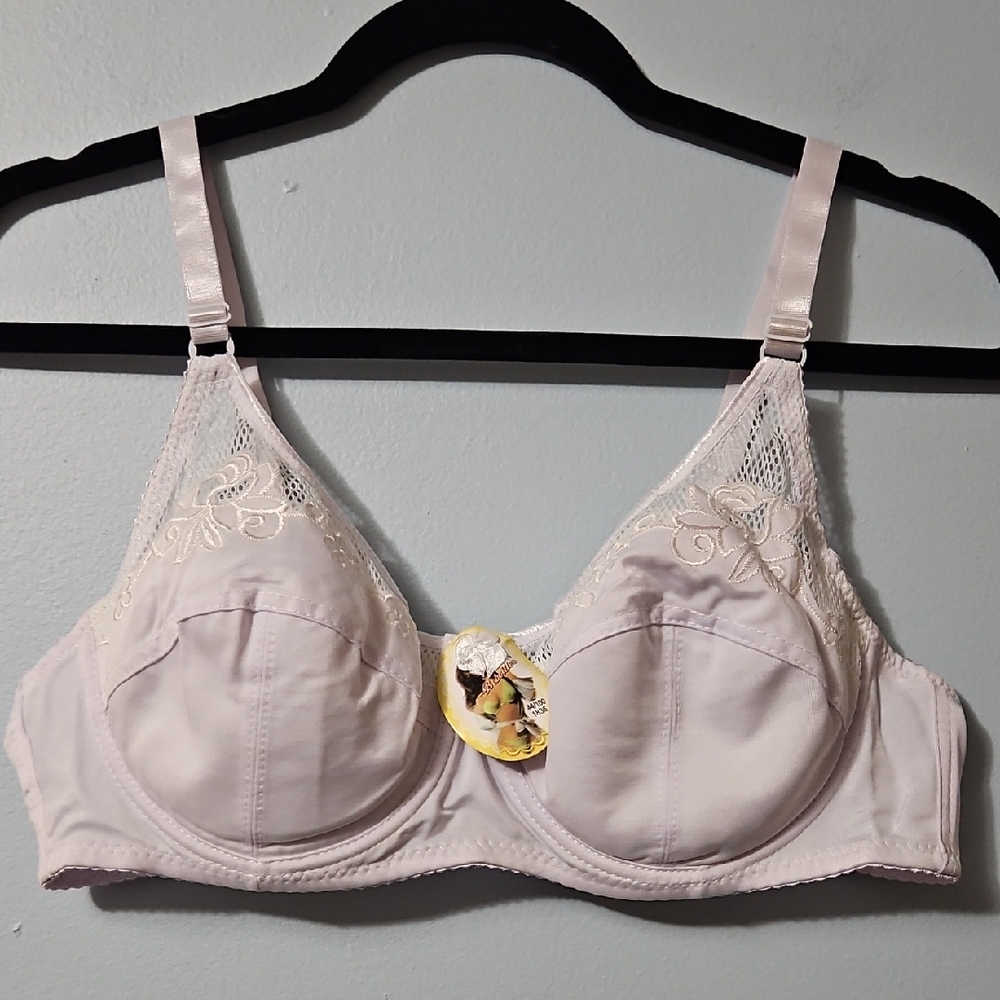 Elegant Lace Trimmed Bra in Lavender 44/100 44B/C